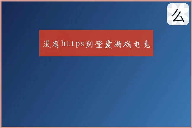 没有https别登爱游戏电竞